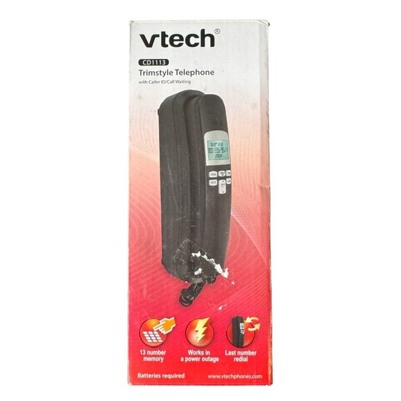 Vtech CD1113 Trimstyle Corded Trimline Desk/Wall Phone w/ Caller ID Call Waiting - Picture 4 of 7